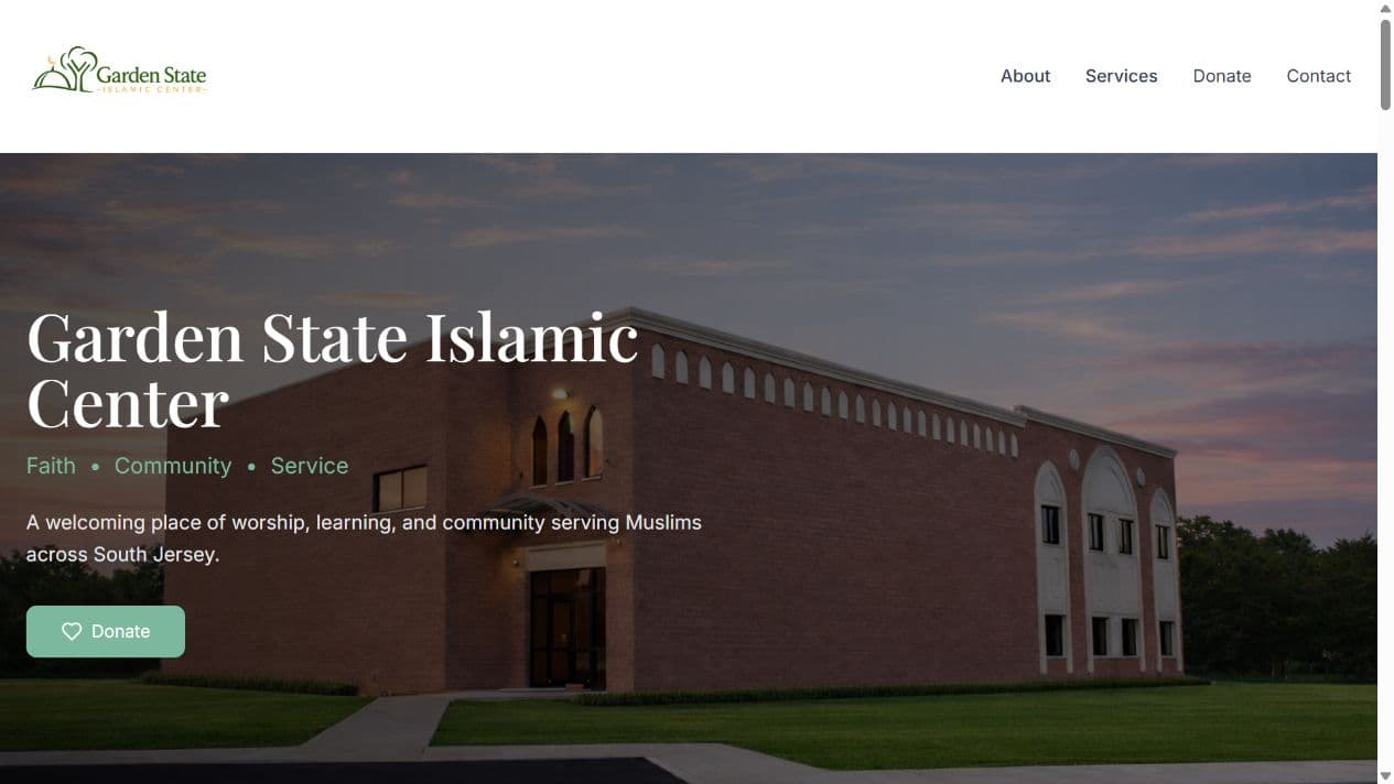 Garden State Islamic Center public website